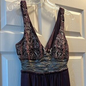 Nicole Miller Purple and Silver Embellished Dress Size 8